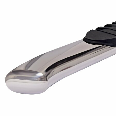Trailfx With Step Pads, With Bed Step, 5" Oval Bent, Polished, Stainless Steel, With Welded End Caps A7083S